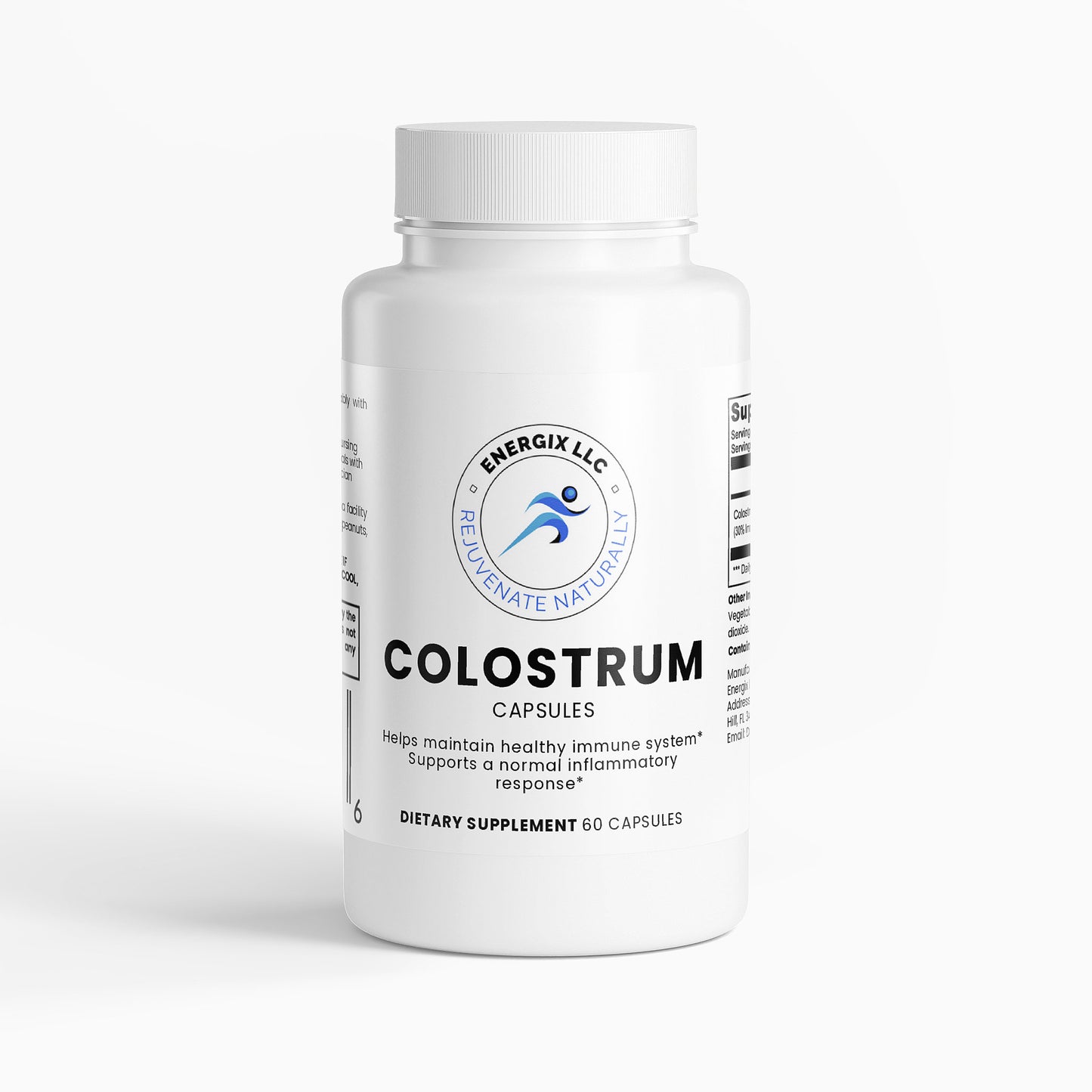 Colostrum supplement bottle