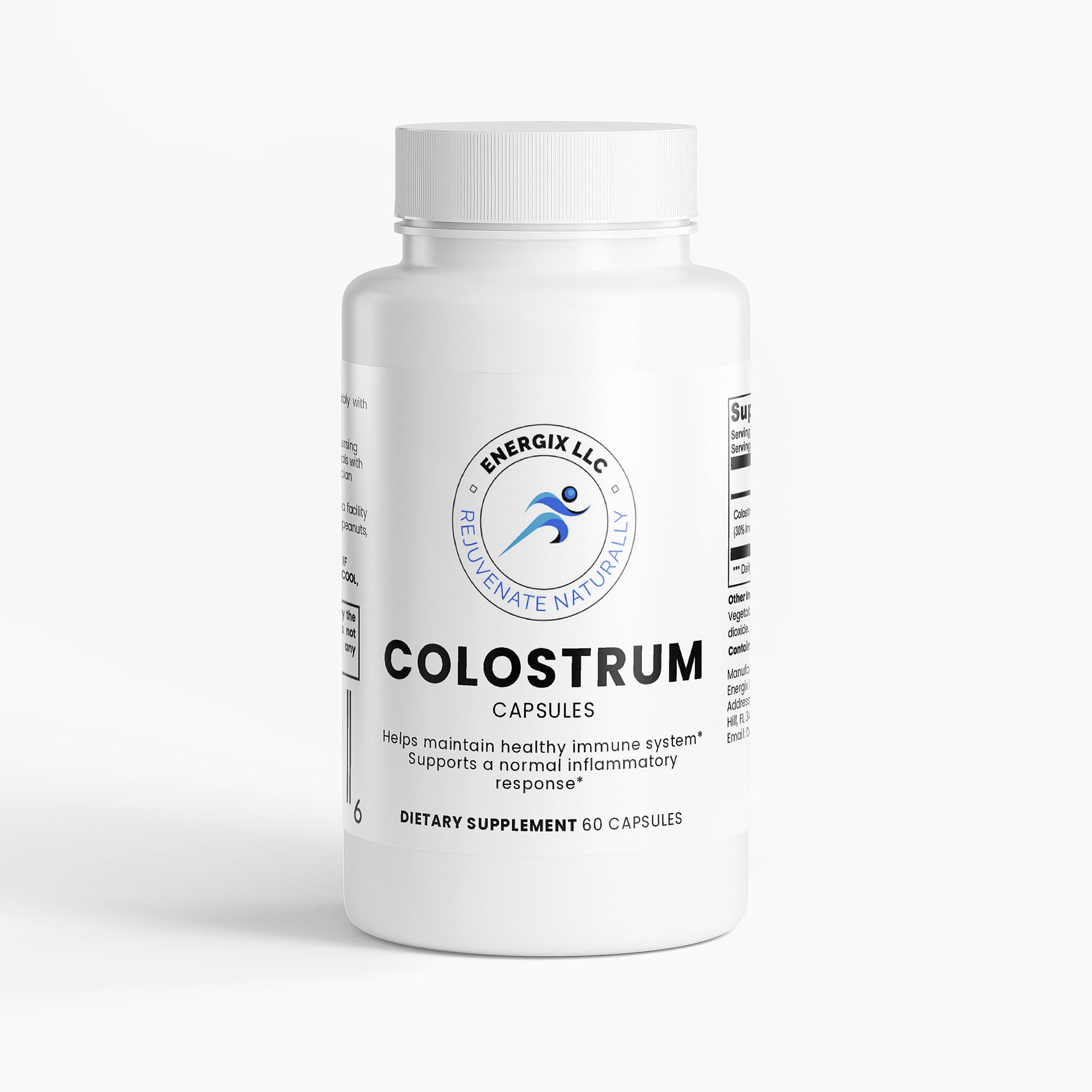 Colostrum supplement bottle